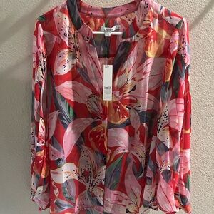 Chico's Floral Red Women's Top